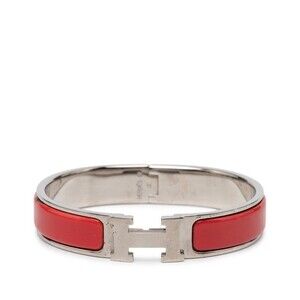 Hermes Clic H PM Bangle Silver Red